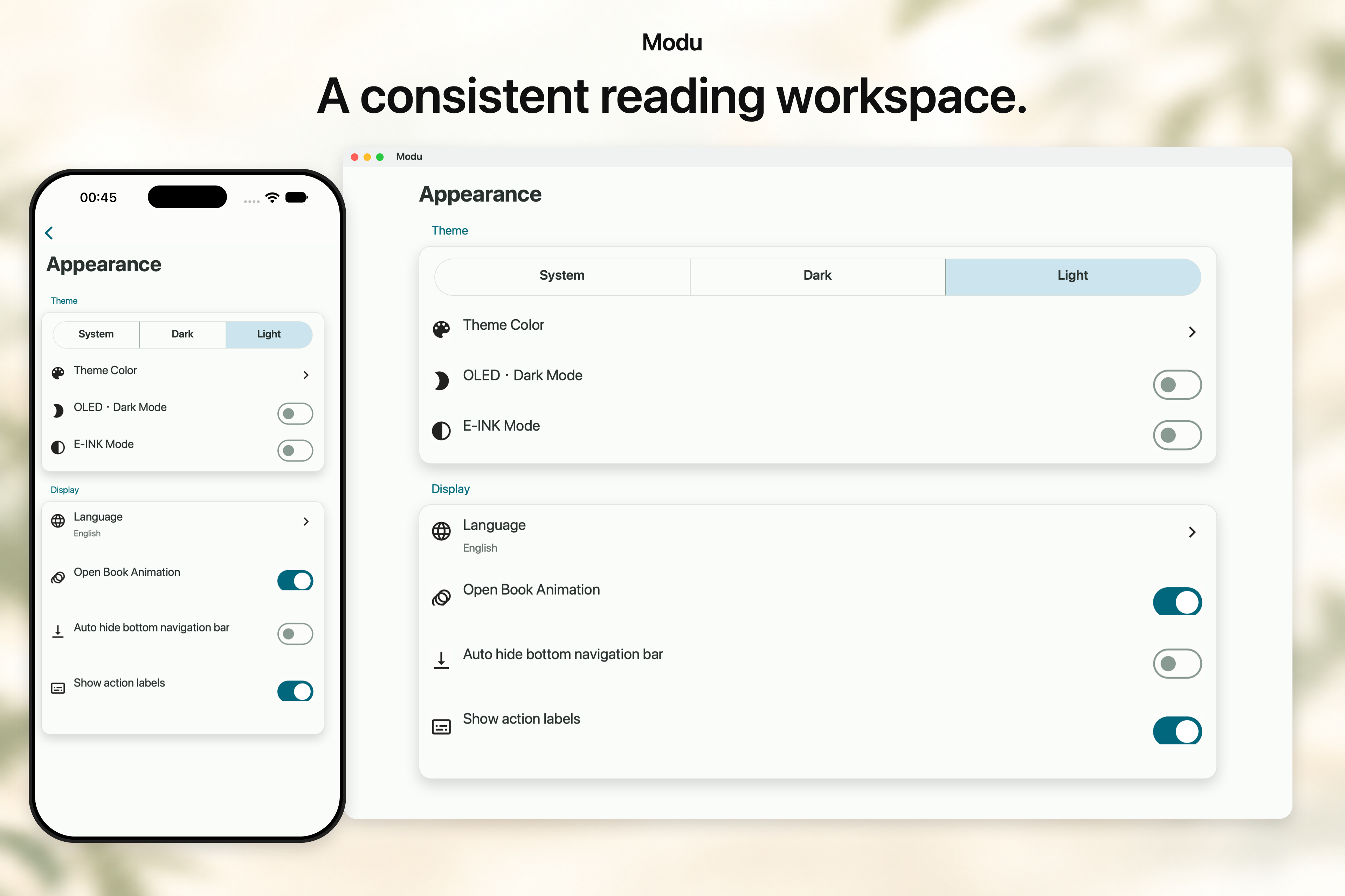 Updated settings and appearance on Mac and iPhone