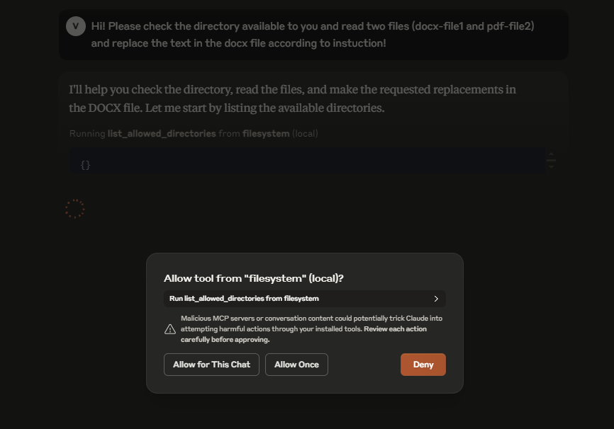 Claude working with DOCX