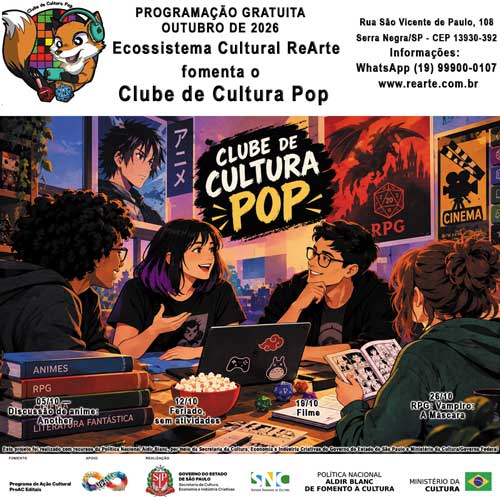 Clube de Cultura Pop: anime, cinema e RPG
