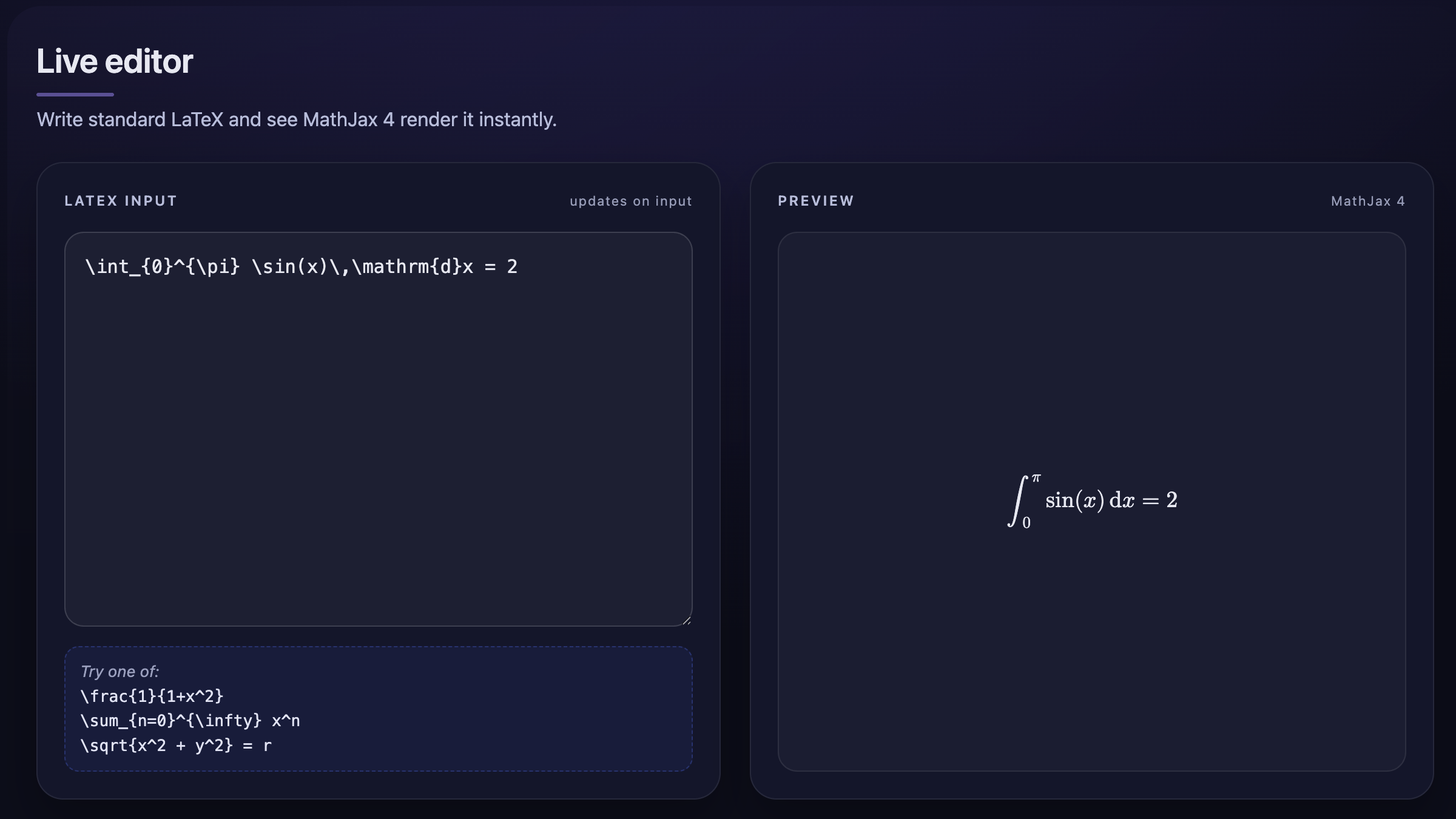 MathJax 4 example