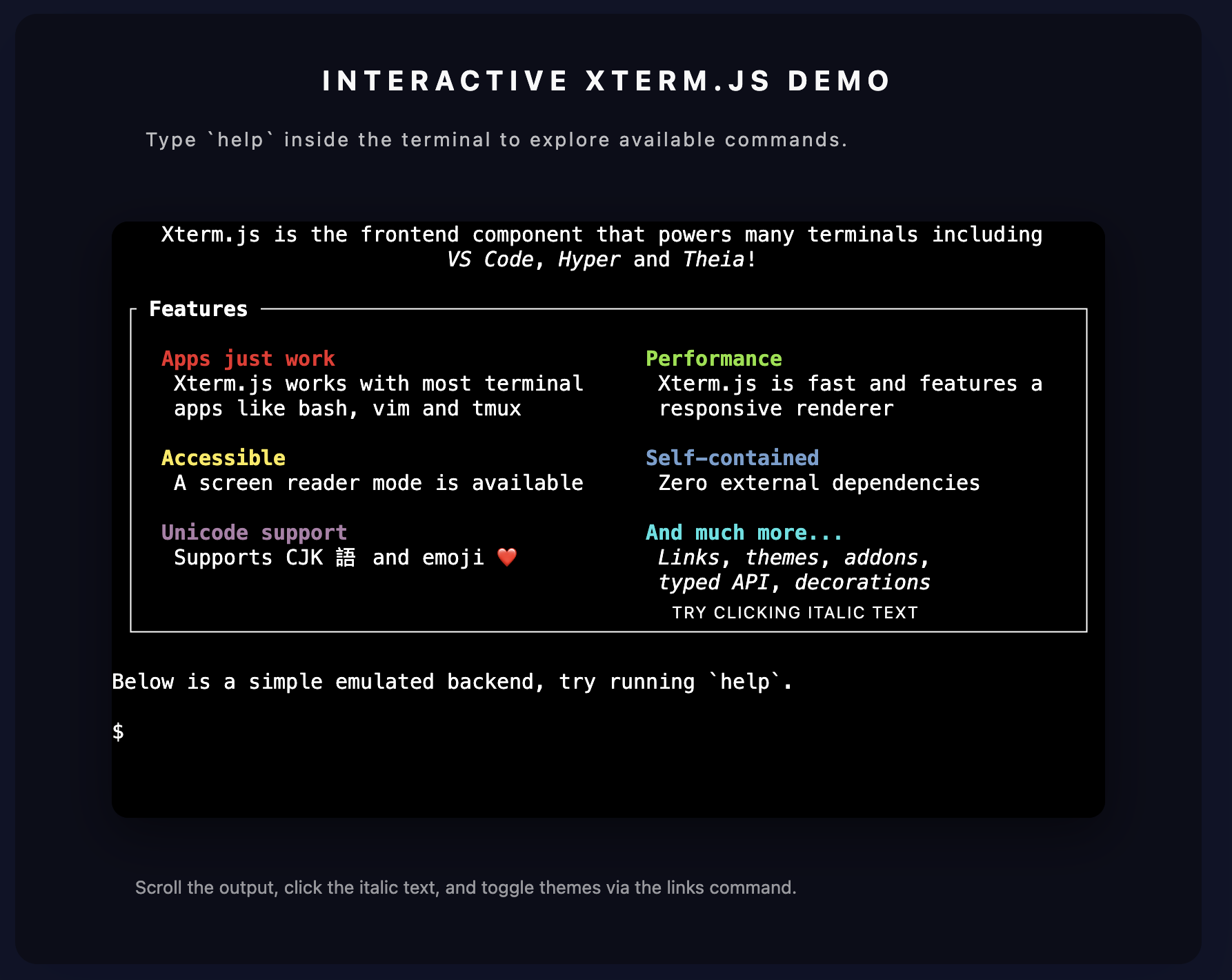 xtermjs example