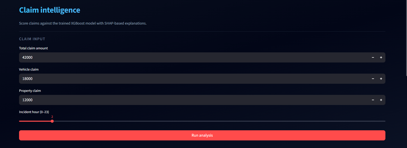 Claim Input Form