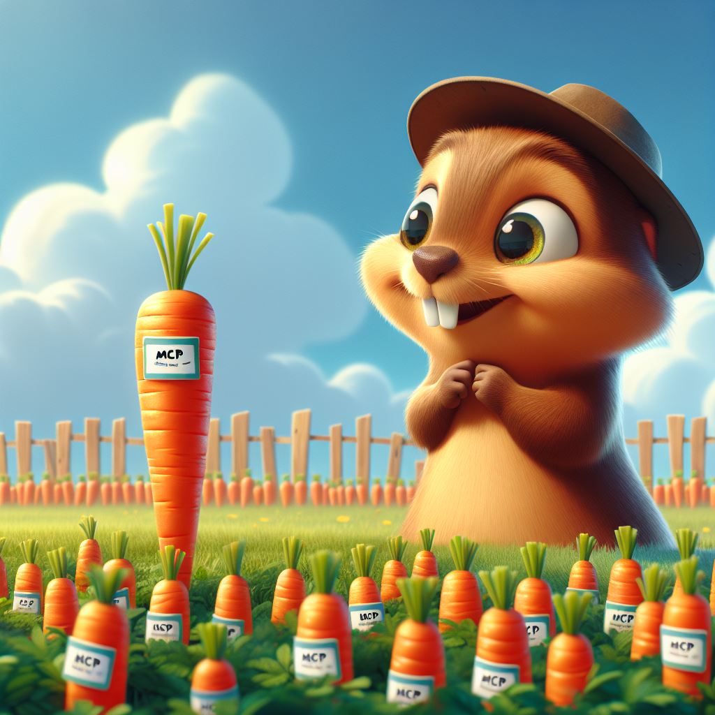 Background of Gopher in a carrot field