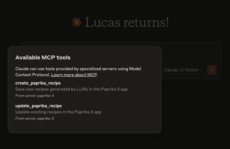 MCP server running with Claude