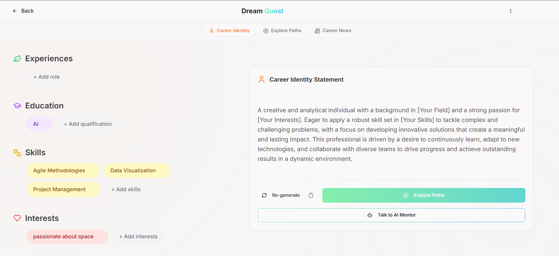 Draft Your Career Identity