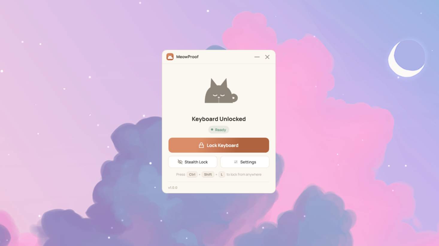 MeowProof main window