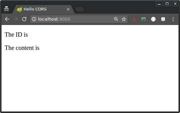 The browser will fail the request if the CORS headers are missing from the response. No data will be rendered into the DOM.