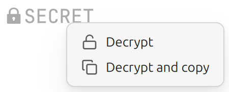 Choosing decryption method from context menu