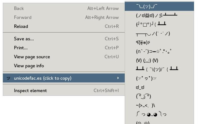 GitHub - solarnz/unicodefaces-context: A context menu extension for ...