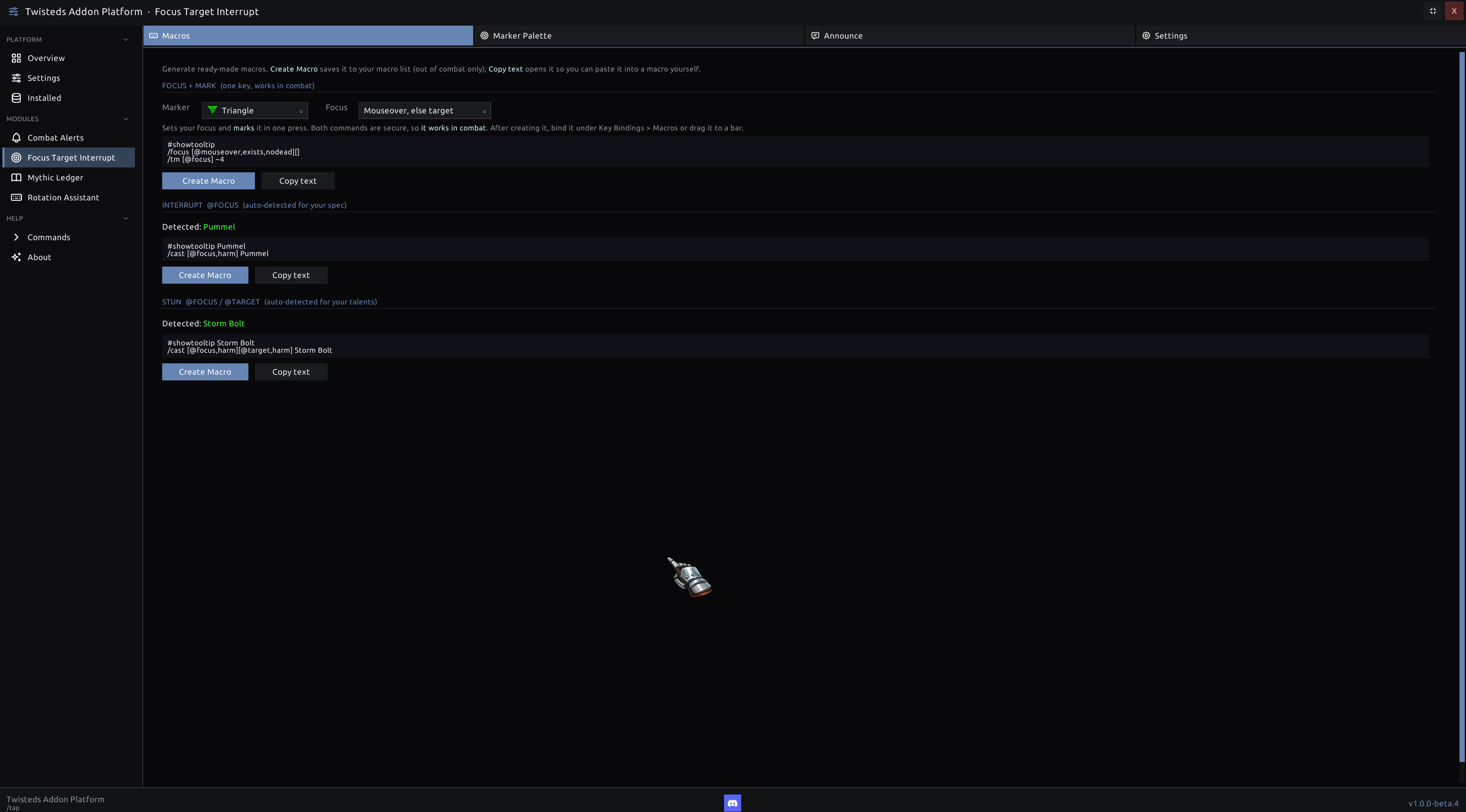 Auto-detected interrupt & stun macros, generated for your spec