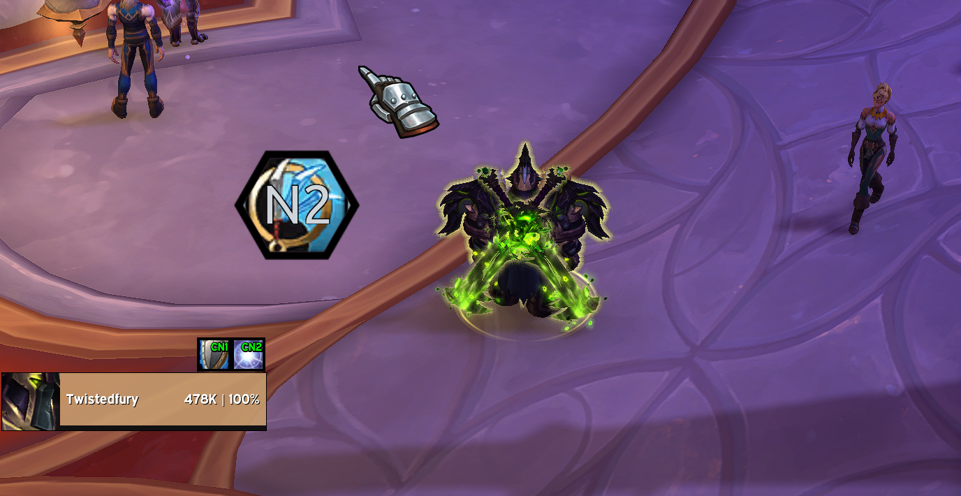 The next-ability keybind cue, live in the world