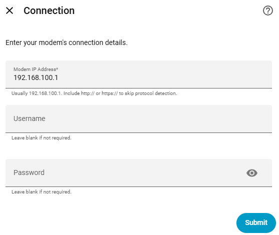 Setup step 3: connection details