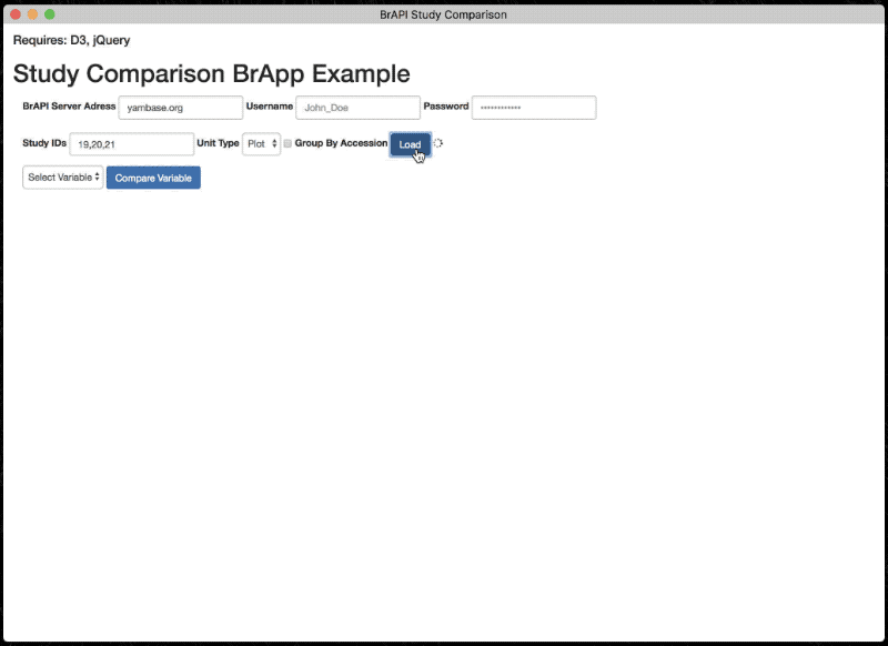 GIF of Example Implementation