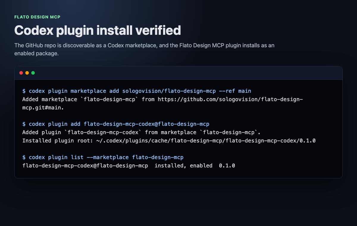 Codex plugin install verified
