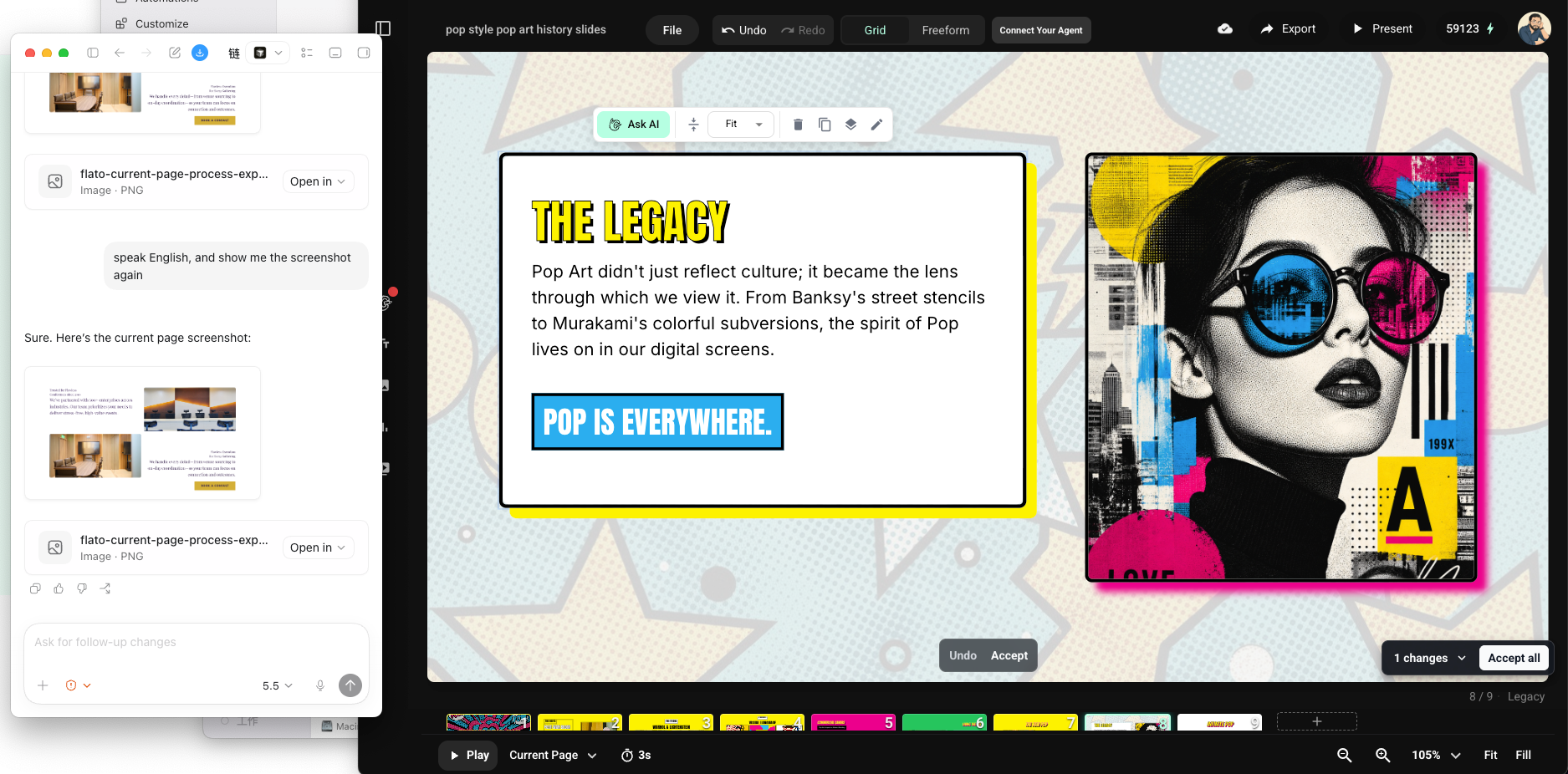 Codex working with the live Flato canvas