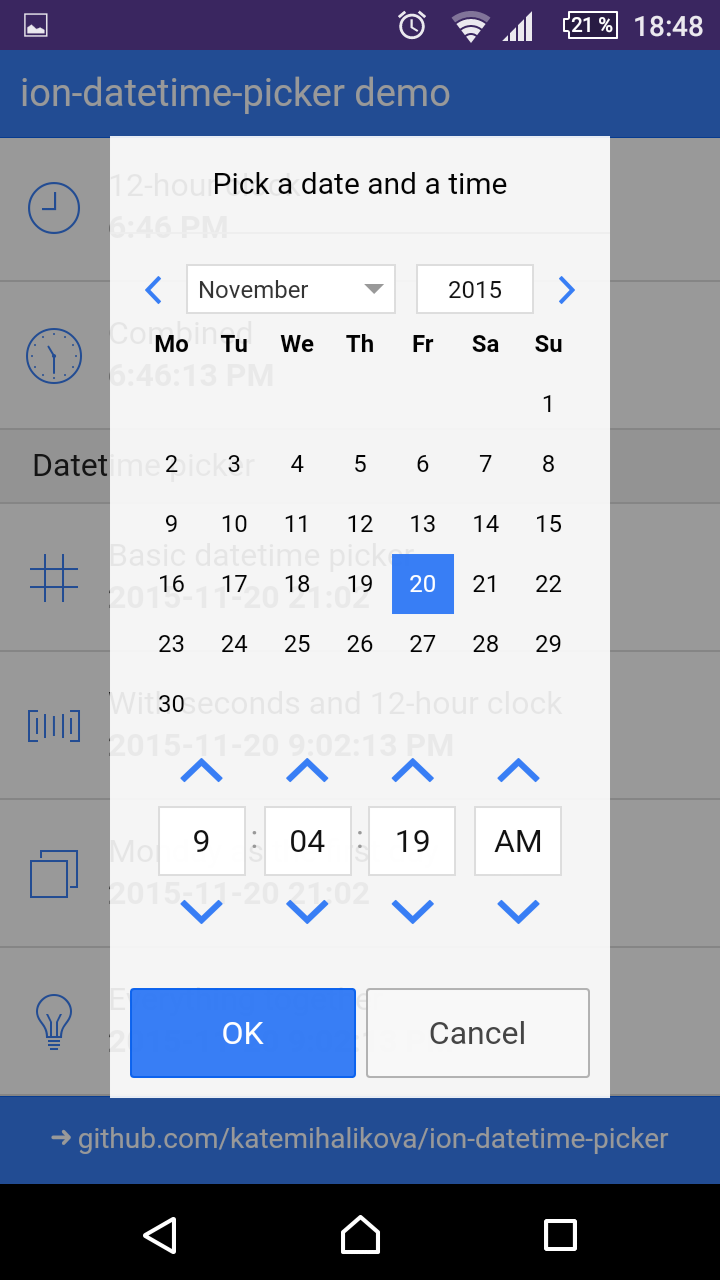 Datetime picker