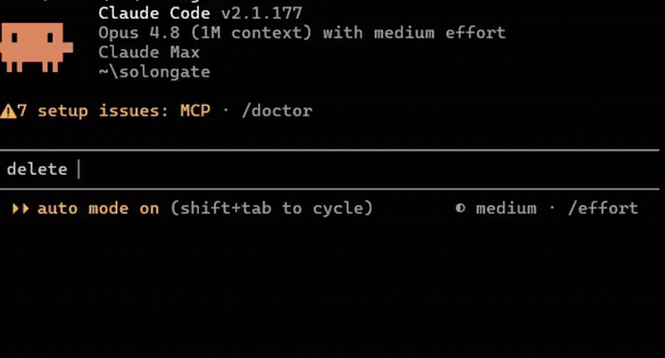 A Claude Code session in which SolonGate blocks access to a .env file and Claude reports the refusal instead of working around it