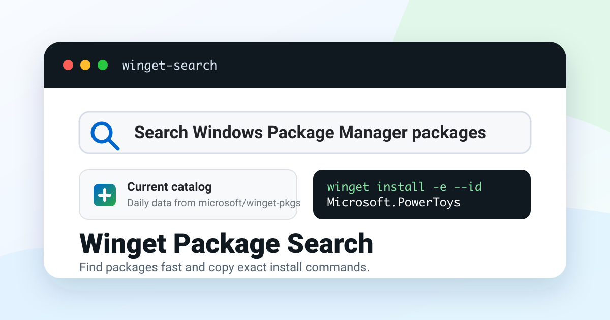 Winget Package Search social preview
