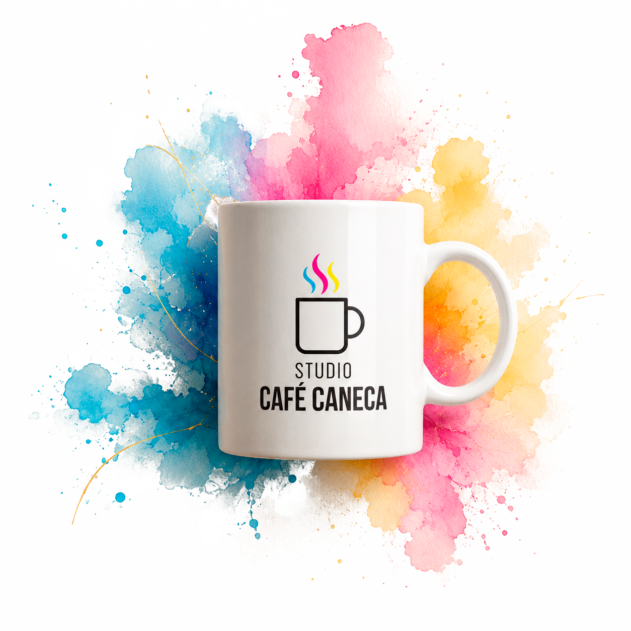 Caneca com splash CMYK