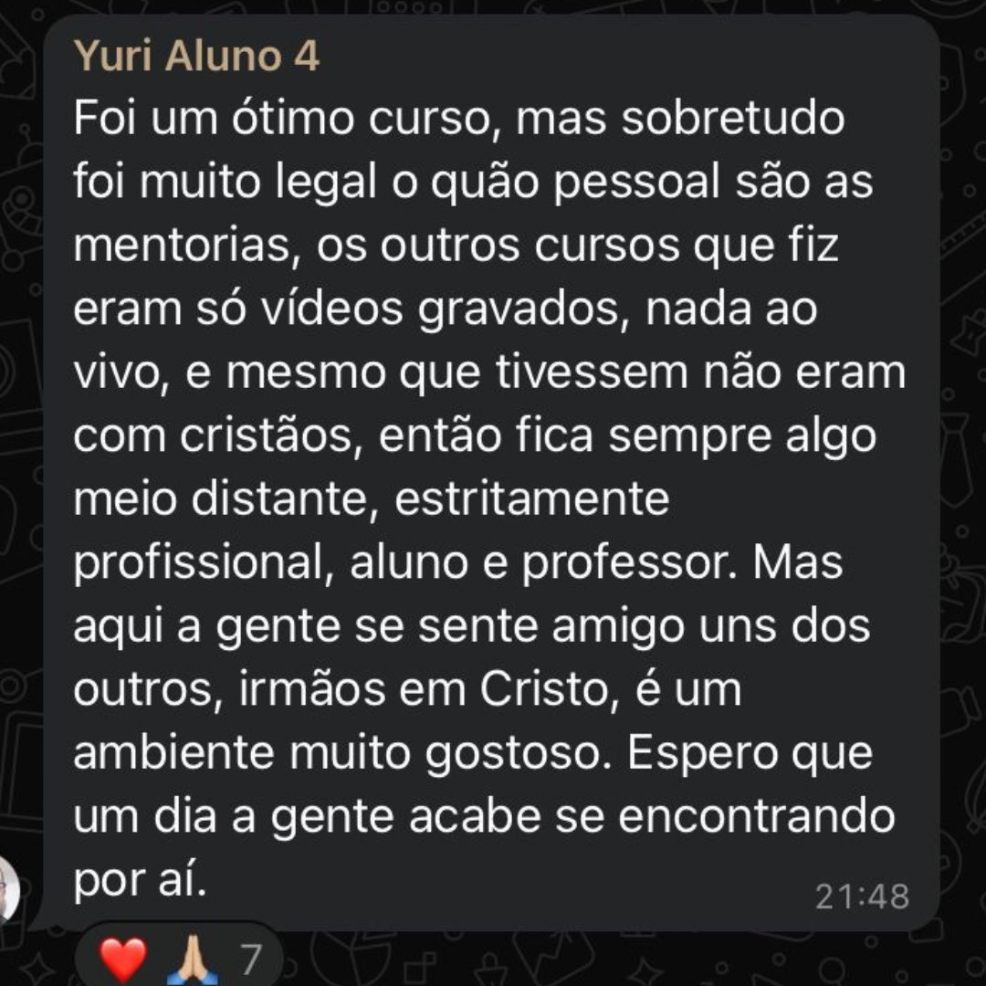 Depoimento de aluno