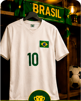 Camiseta branca Brasil personalizada