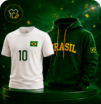Camiseta branca e moletom verde