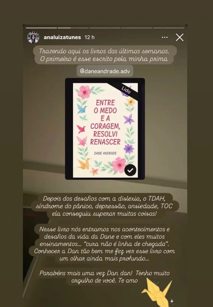 Depoimento de leitora sobre o livro
