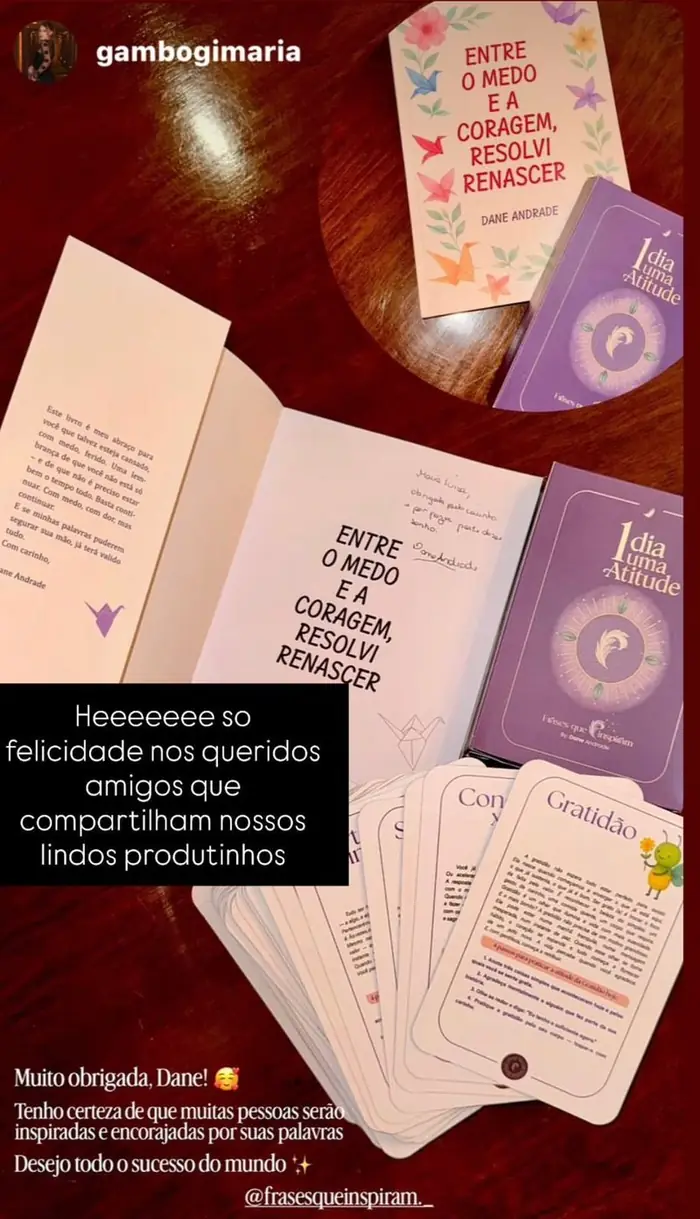 Depoimento de leitora sobre o livro
