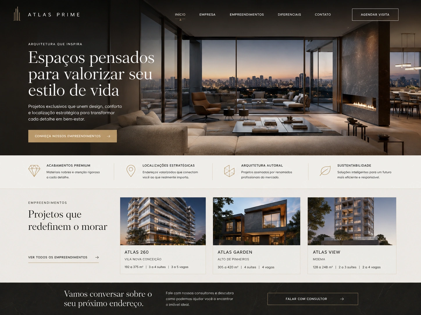 Landing page Atlas Prime