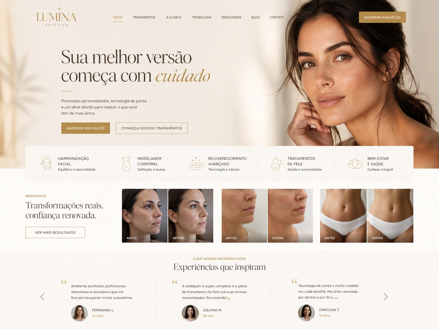 Landing page Lumina Estética