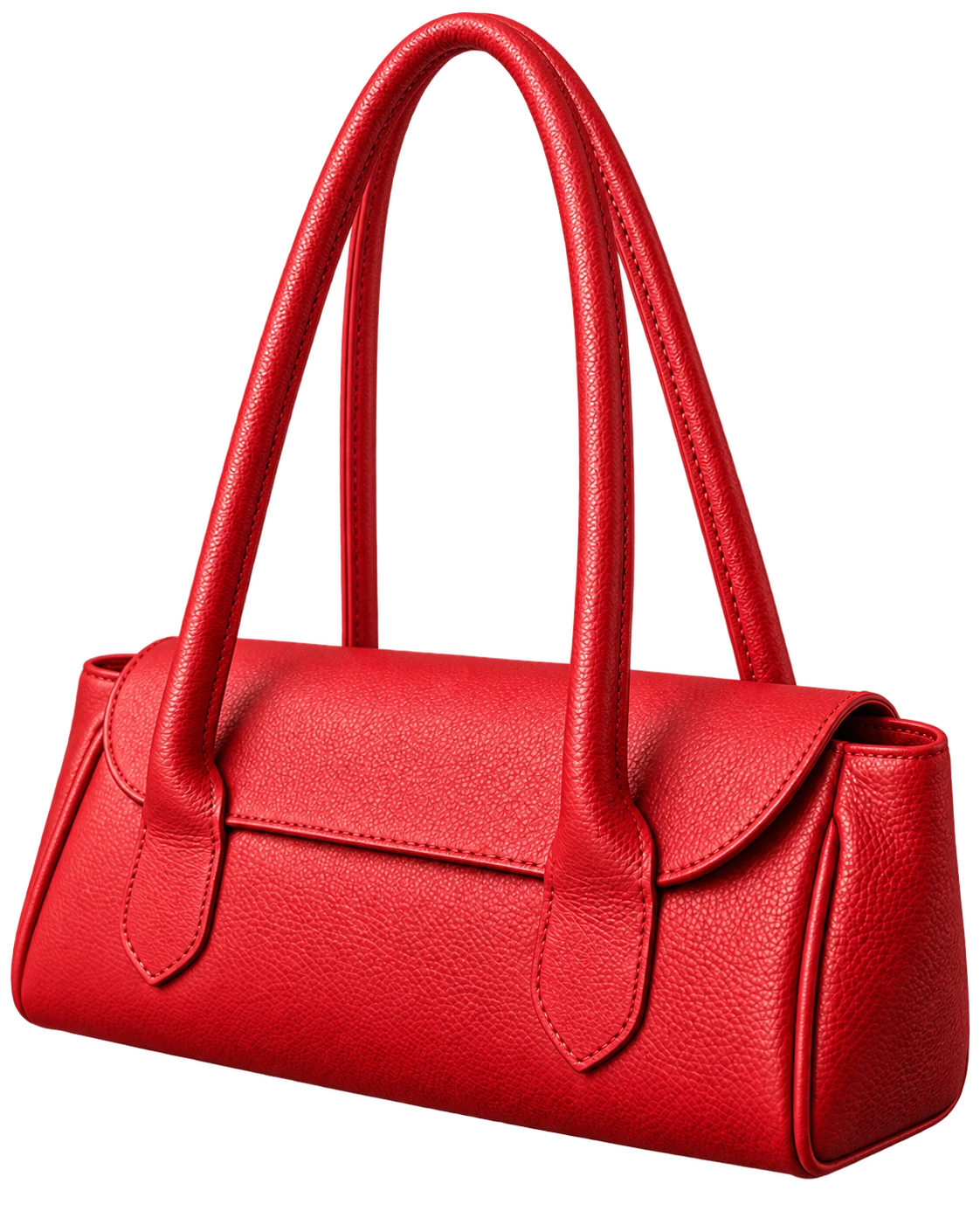 Bolsa baguete vermelha recortada com fundo transparente