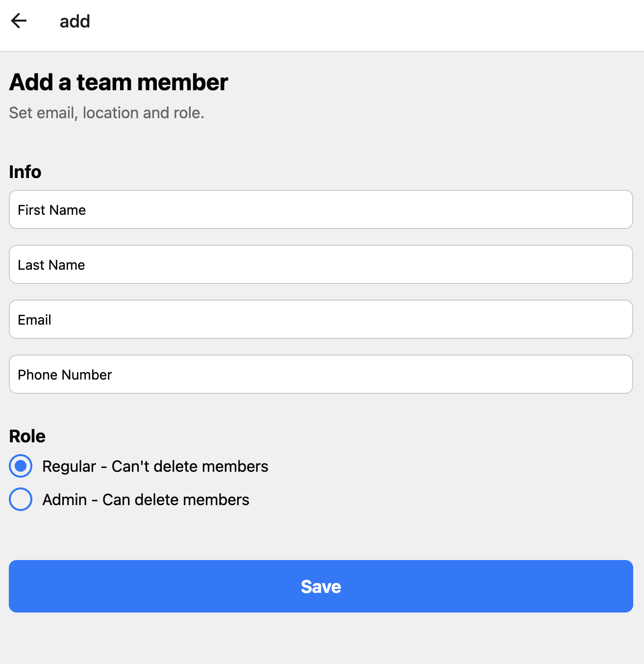 Add Team Member