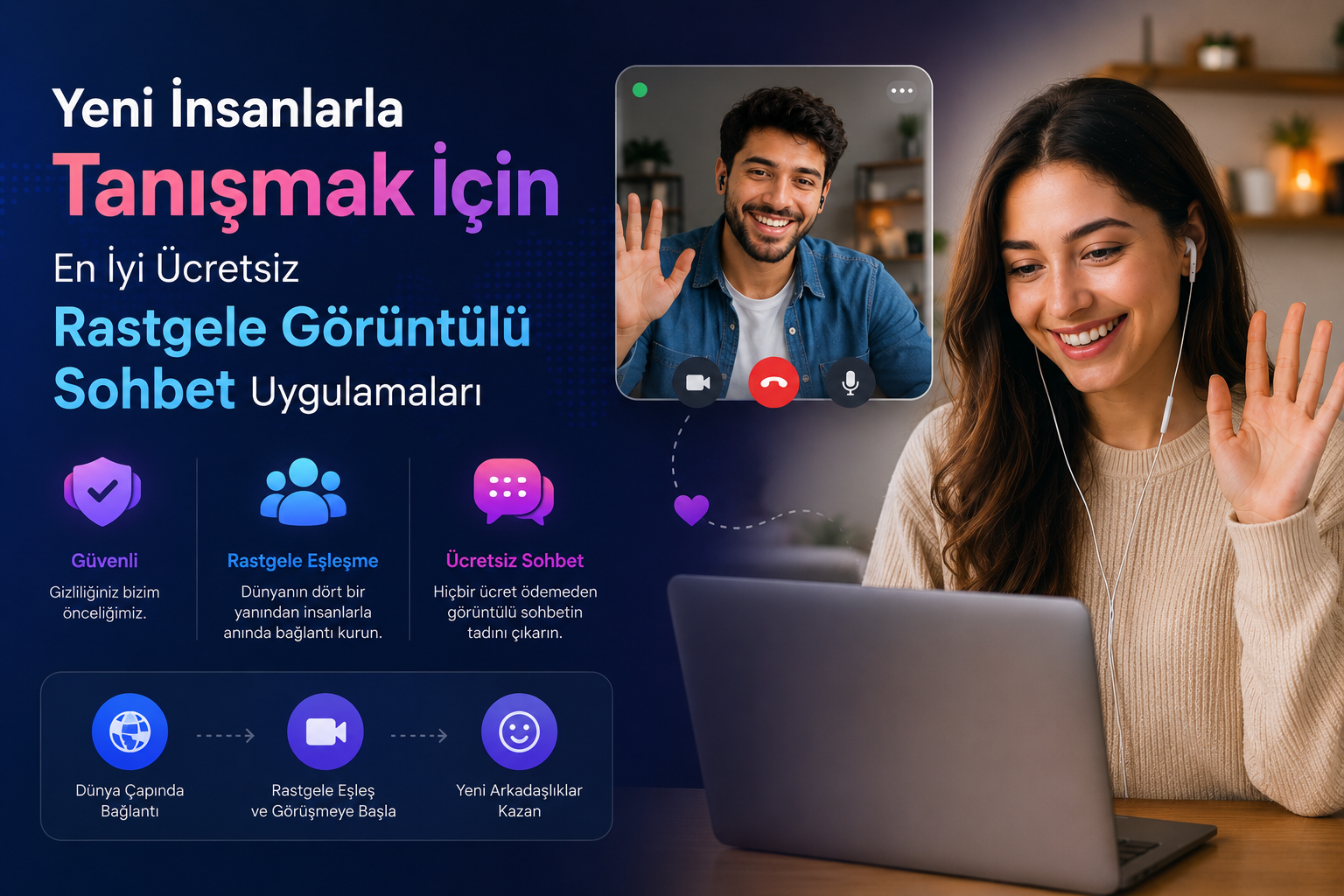 Yeni İnsanlarla Tanışmak İçin En İyi Ücretsiz Rastgele Görüntülü Sohbet Uygulamaları- FriendHub
