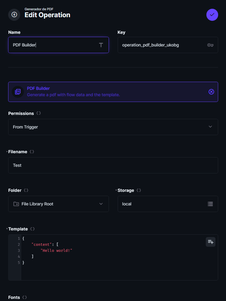 Operation General Form View