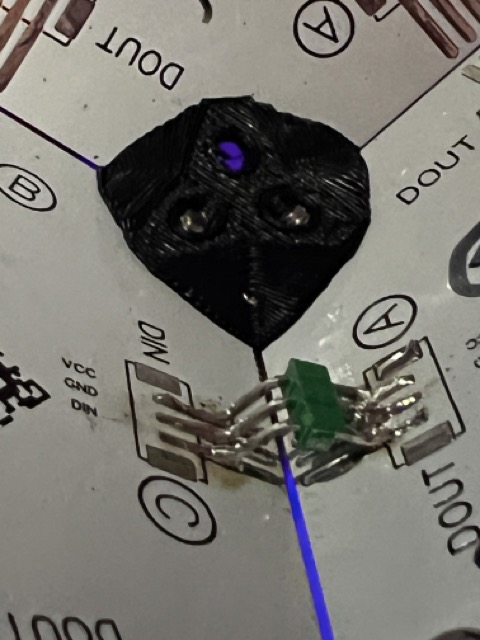 closeup of 3-pin header connection near a corner