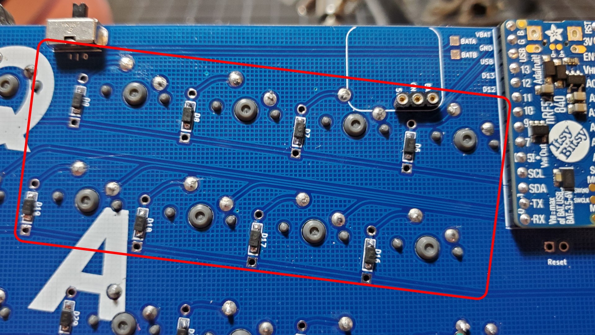 Switches to clip before soldering