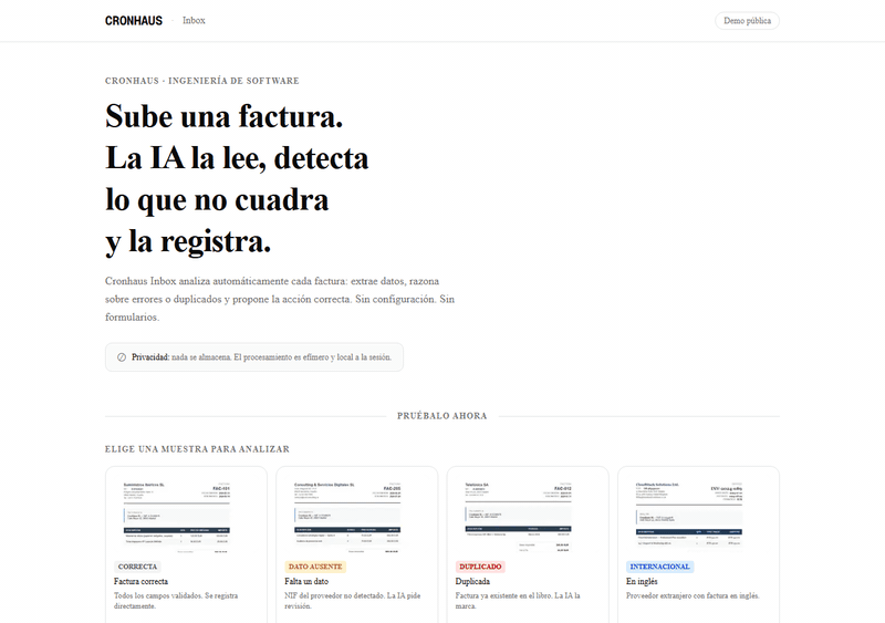 Demo de Cronhaus Inbox