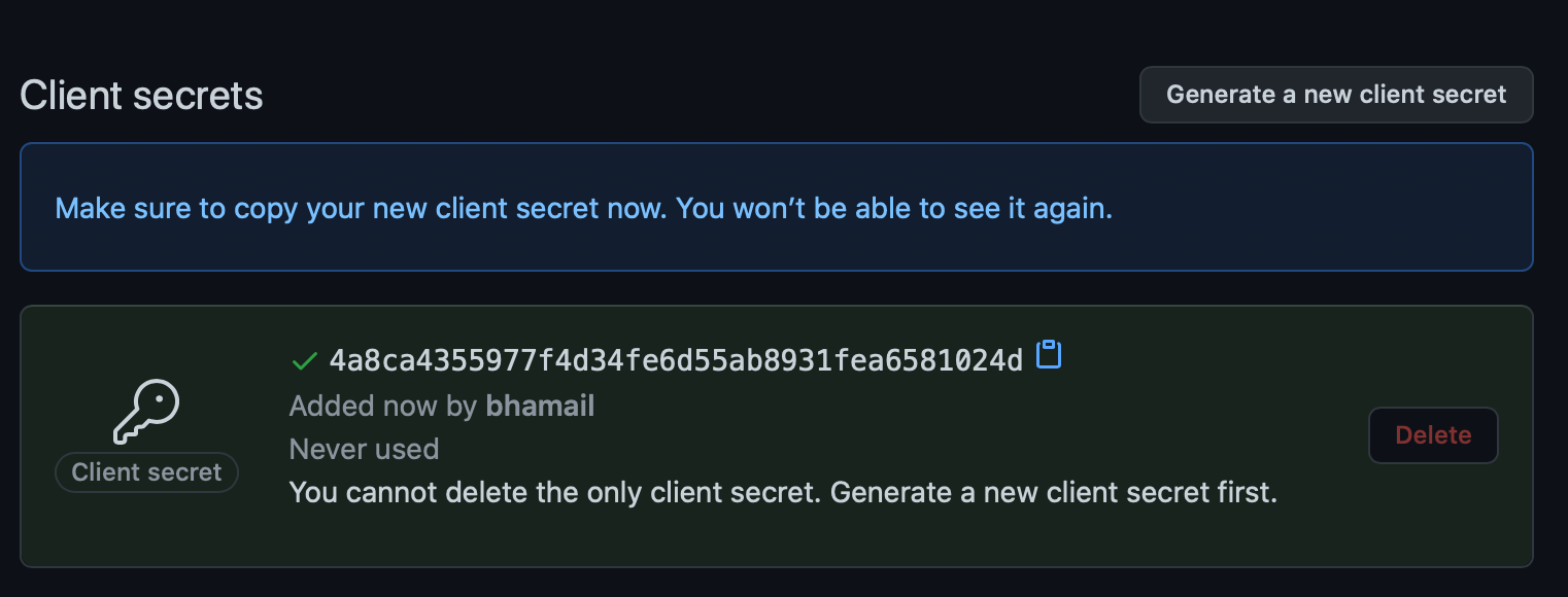 Generate Client Secret