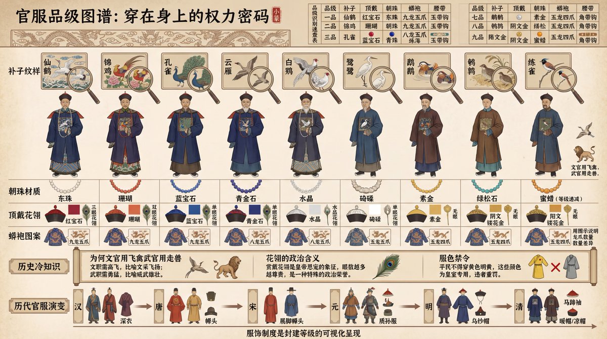 Awesome GPT4o/GPT-4o Image Prompts-中国古代官服品级图谱