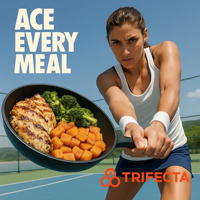 食物与运动结合的广告 - 2