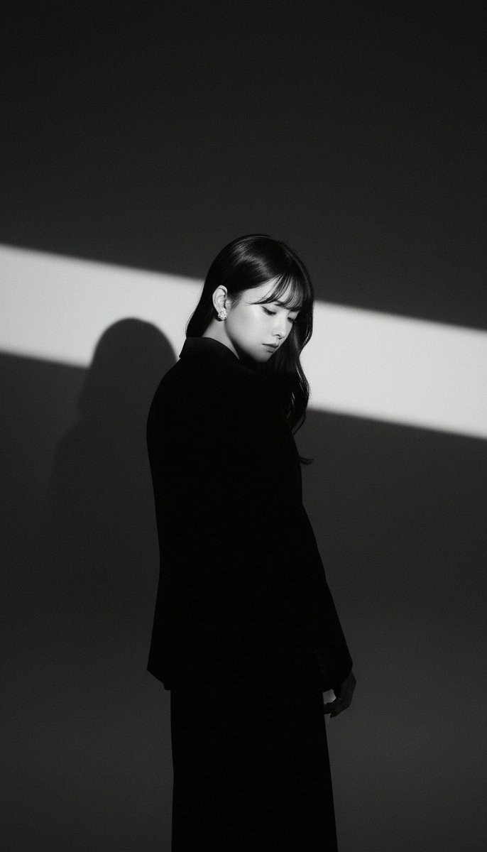 Chân dung studio đen trắng kịch tính