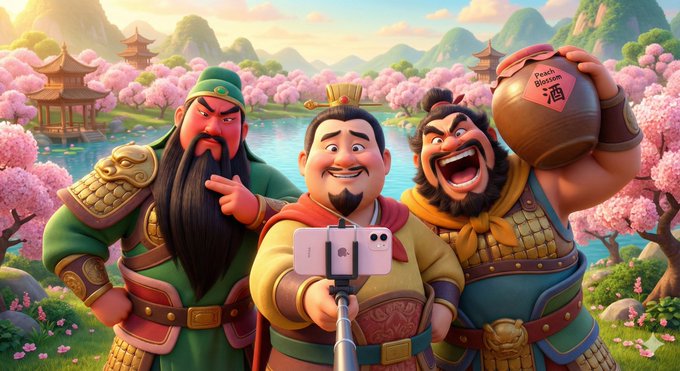 Selfie nhóm phong cách Pixar