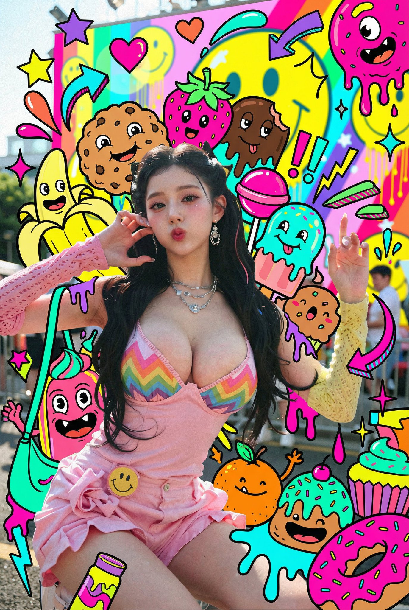 Thêm quái vật kẹo xung quanh người