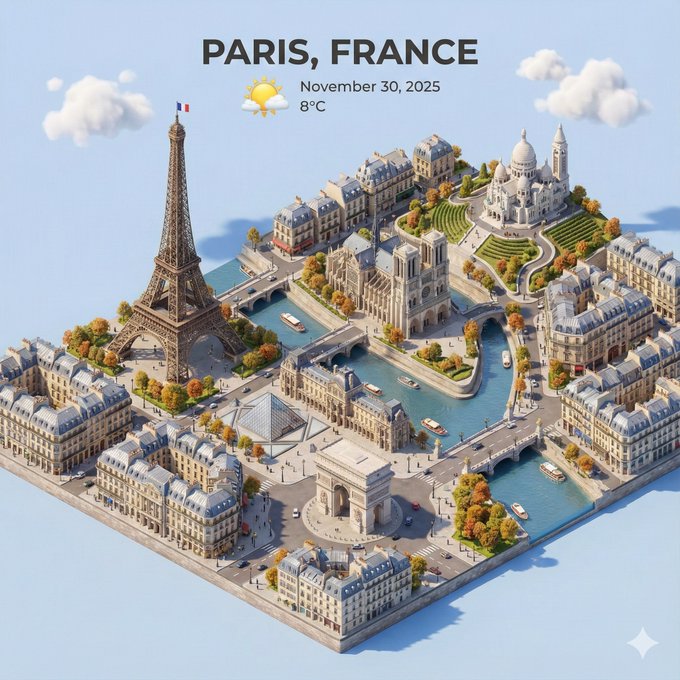 Thành phố thu nhỏ 3D đẳng cự