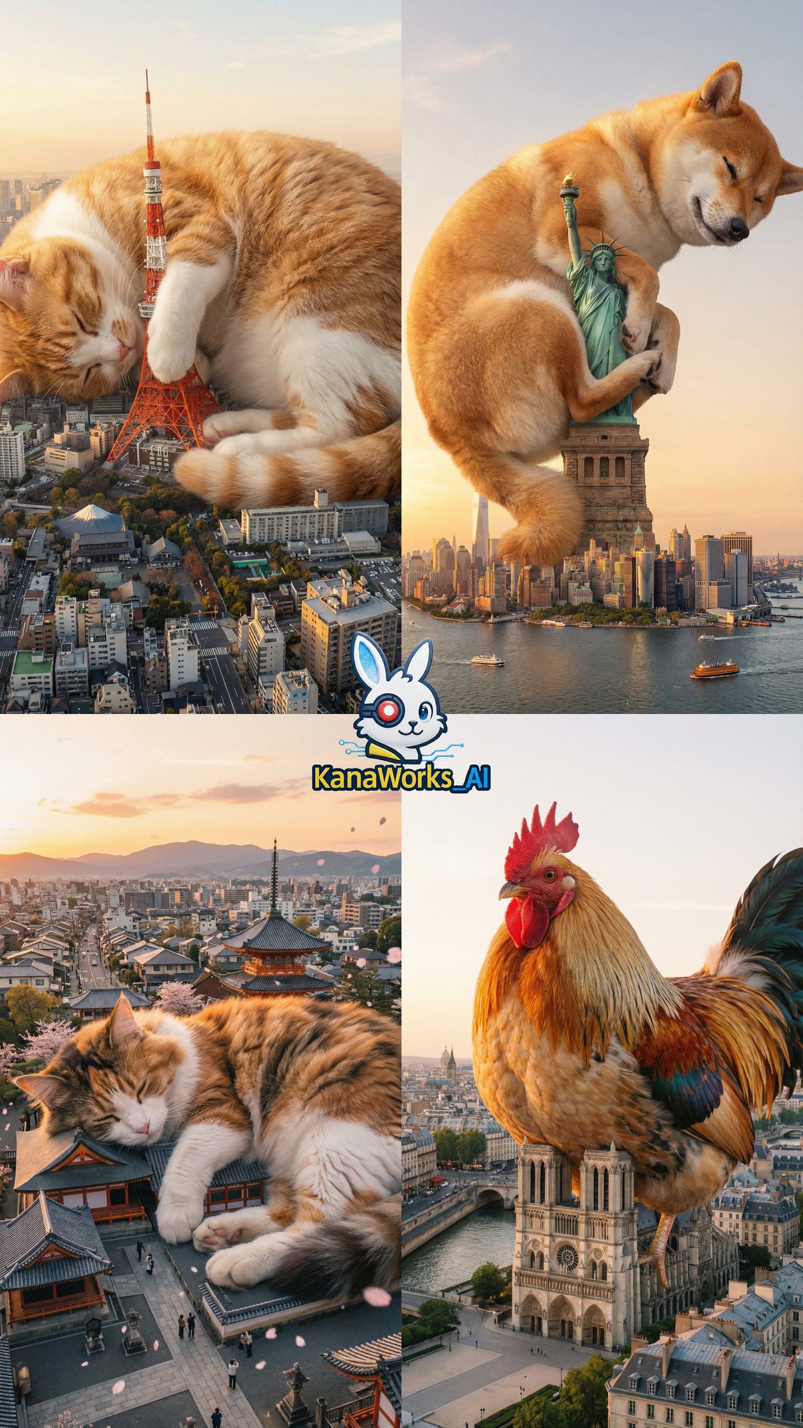 Tháp Tokyo bị mèo khổng lồ chiếm đóng