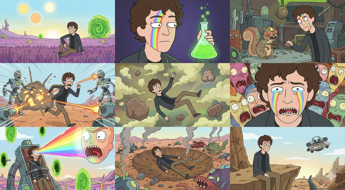 Lưới ảnh phong cách Rick and Morty