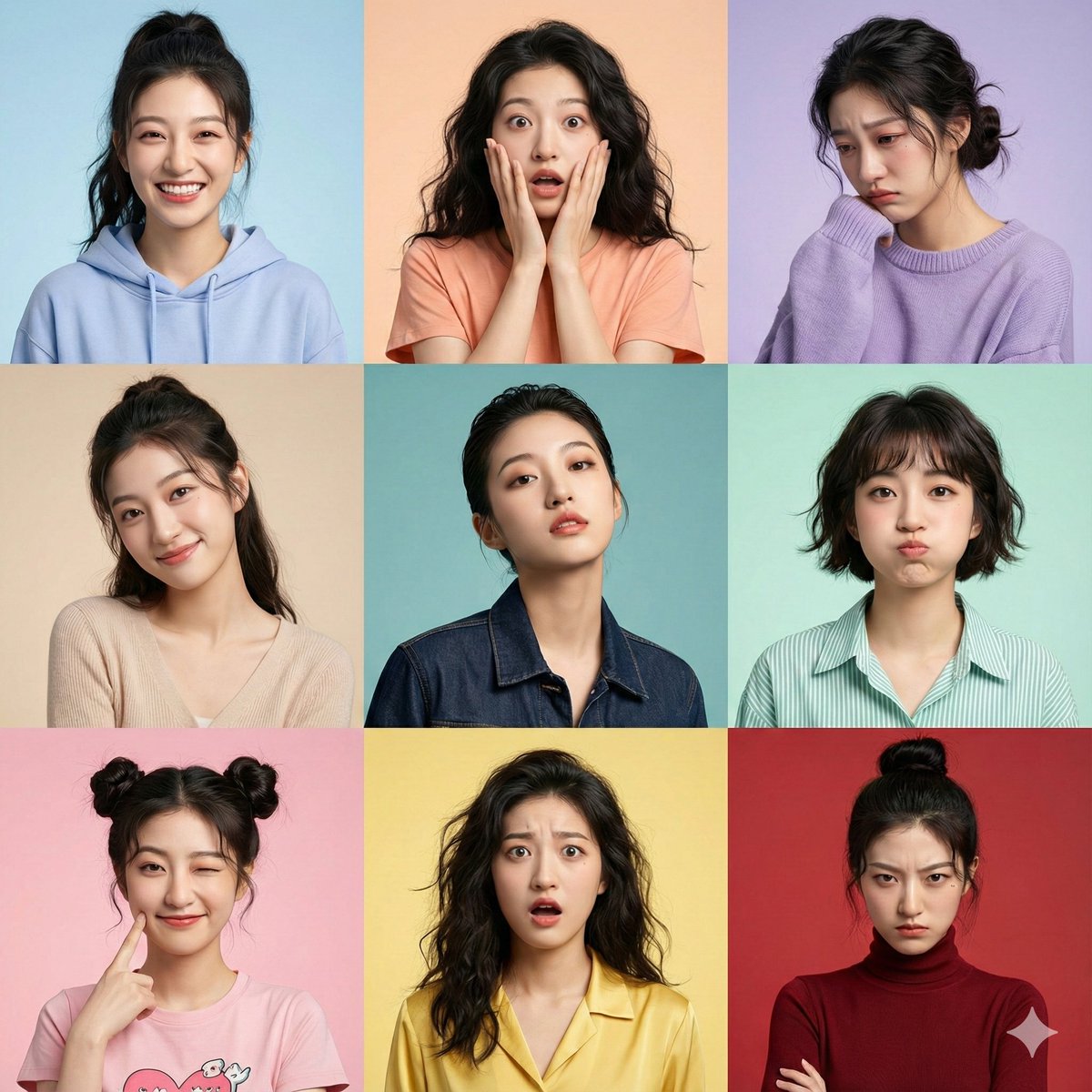 Lưới 9 biểu cảm người thật