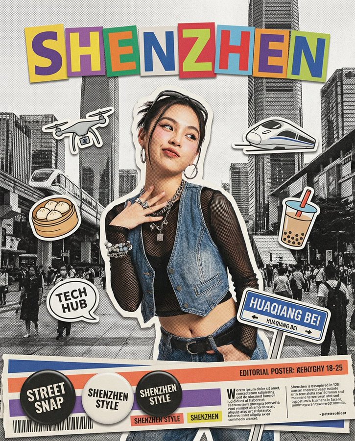 Poster cắt dán thời đại Y2K