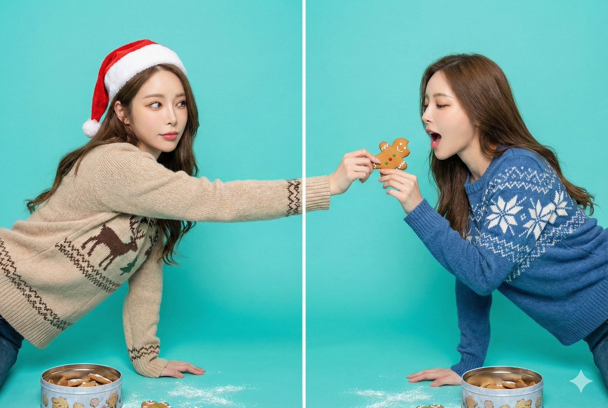 Cho bánh gừng Giáng sinh ăn xuyên khung hình