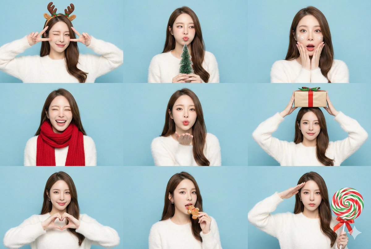 Ảnh dán Giáng sinh ngọt ngào 9 ô